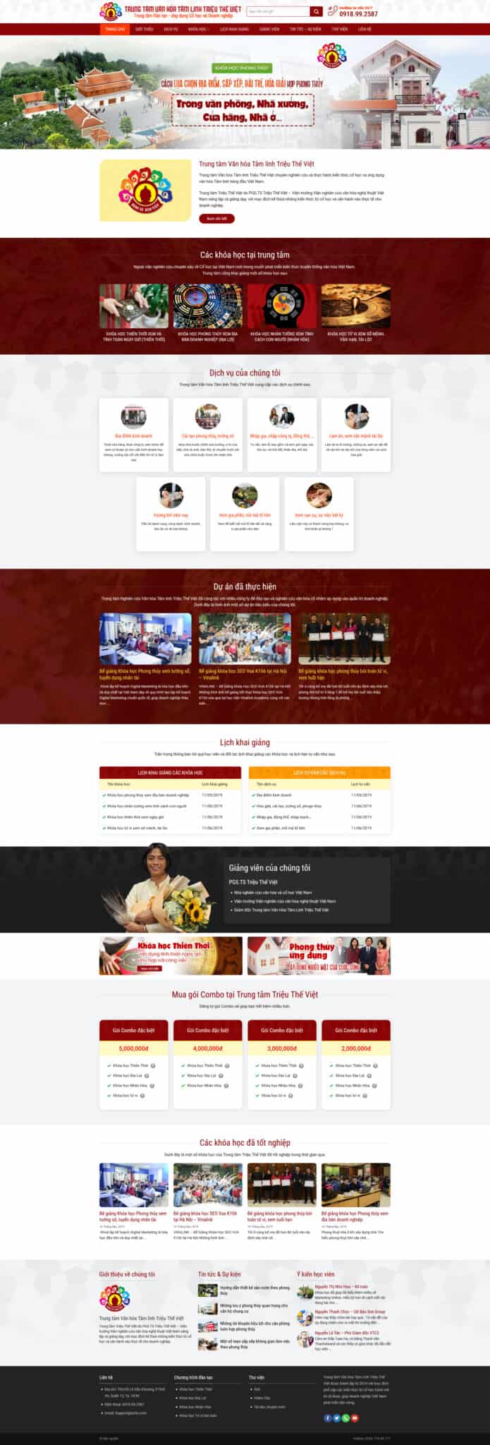 Theme wordpress dạy học phong thủy